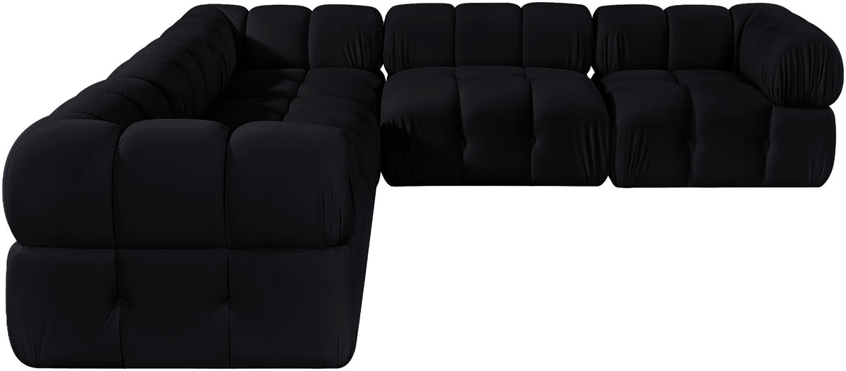 Orin - Velvet 5 Piece Modular Corner Sectional