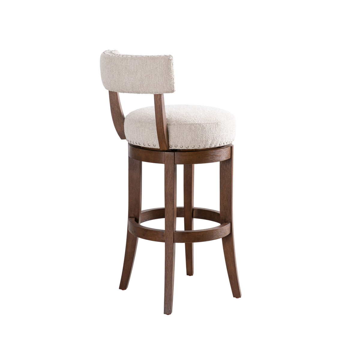 Mystic - Solid Wood Upholstered 30" Bar Height Swivel Barstool