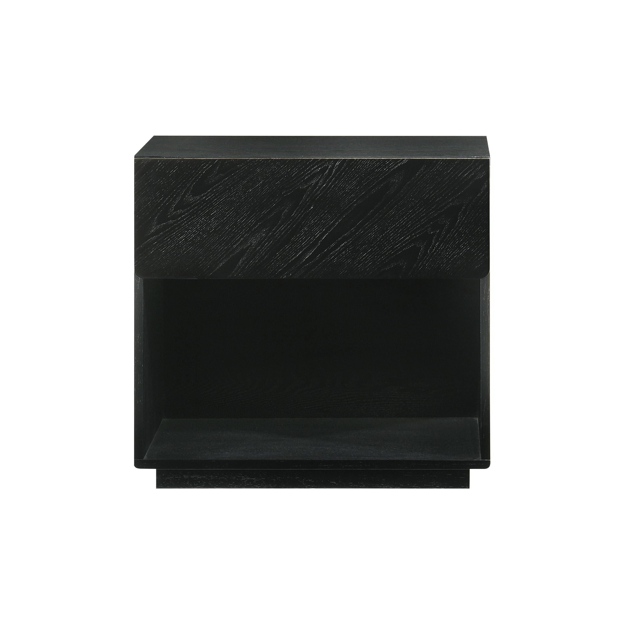 Petra - 1 Drawer Wood Nightstand - Black