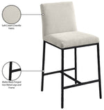 Reeves - Chenille Fabric Upholstered Counter Stool (Set of 2) - Black Base