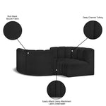 Arc - Boucle Fabric 4 Piece Curved Modular Sofa