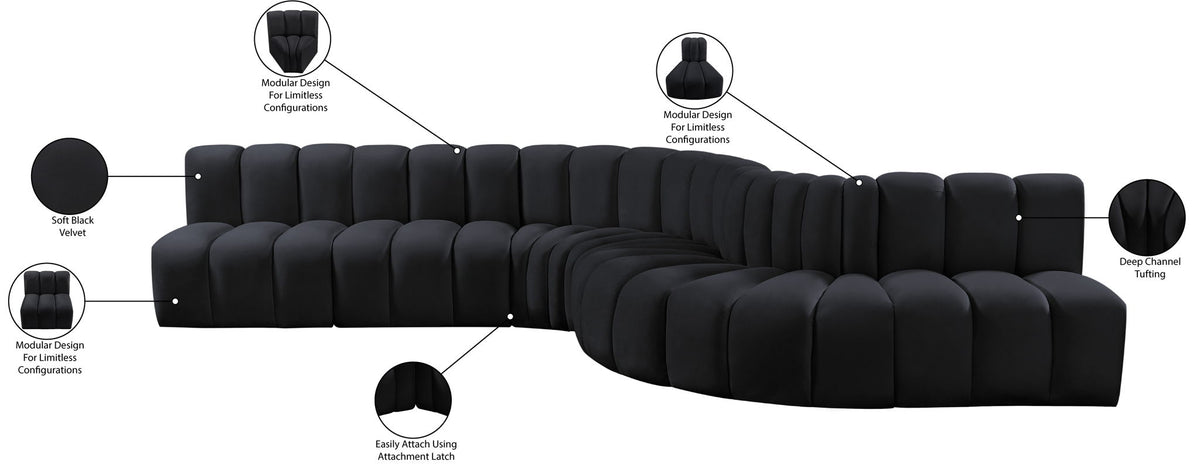 Arc - Velvet 7 Piece Modular Sofa