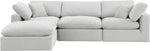 Comfy - 4 Piece Velvet Modular Sectional With Chaise - White