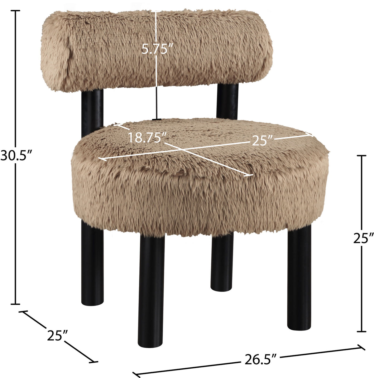 Ambre - Vegan Shearling Fabric Upholstered Accent Chair