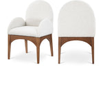 Waldorf - Boucle Dining Arm Chair With Brown Legs