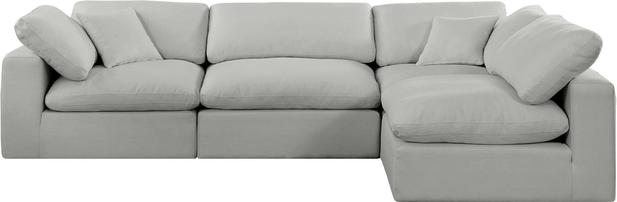 Comfy - 4 Piece Linen Fabric Modular Armless Sectional