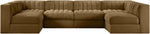 Rummi - Armless Velvet Performance Fabric Upholstered 6 Piece Modular Sectional