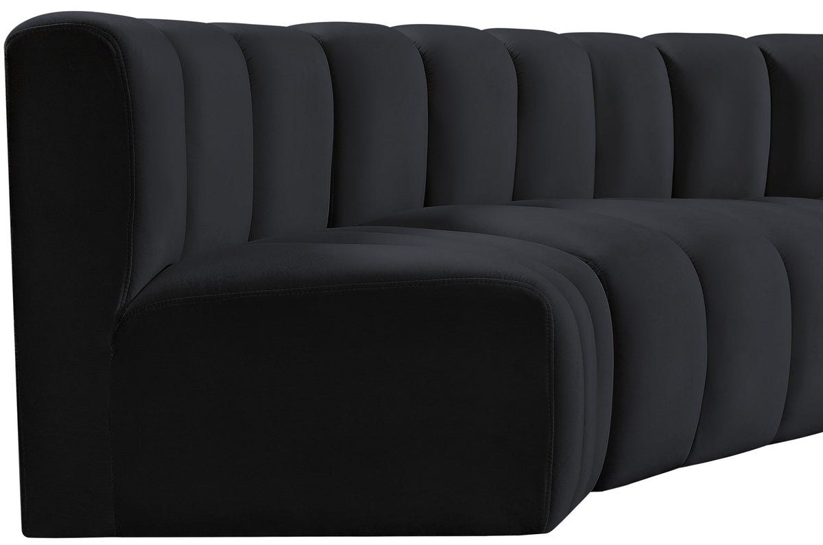 Arc - Velvet 4 Piece U-Shaped Modular Sofa