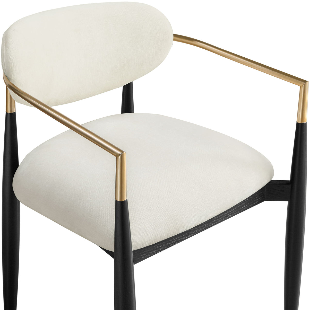 Riccio - Fabric Dining Arm Chair (Set of 2) - Black And Gold Frame