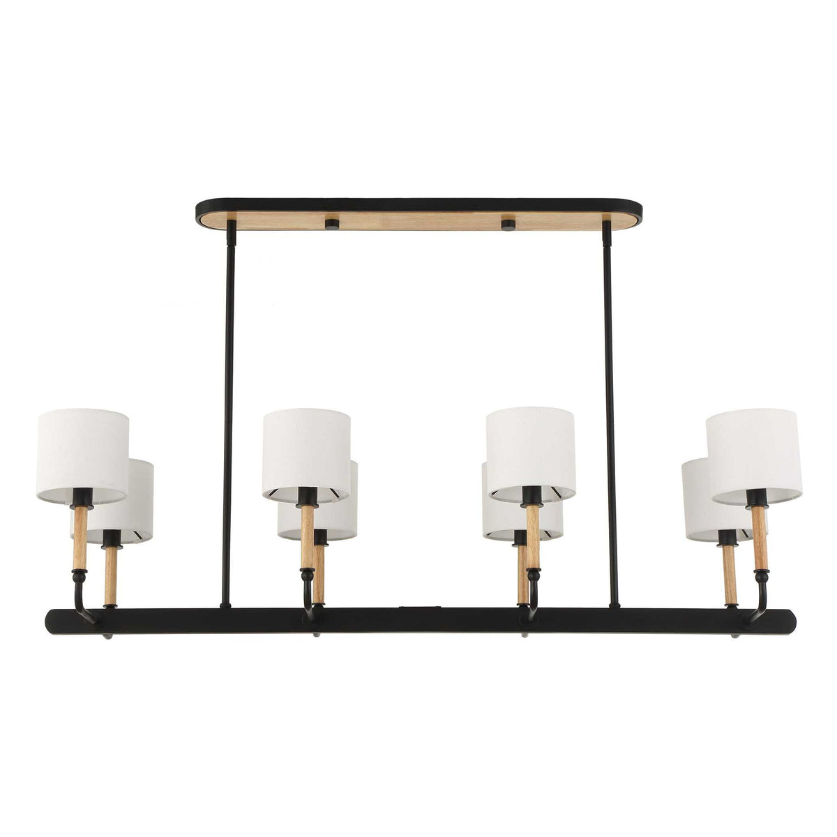 Franconia - 8 Light Pendant - Black / White