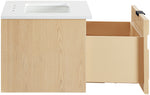 Leonardo - Engineered Stone And Solid Wood 24" Wall Mounted Bathroom Vanity