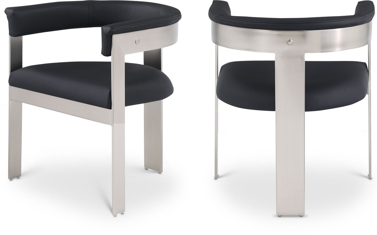 Romeo - Faux Leather Dining Chair With Silver Base (Set of 2)