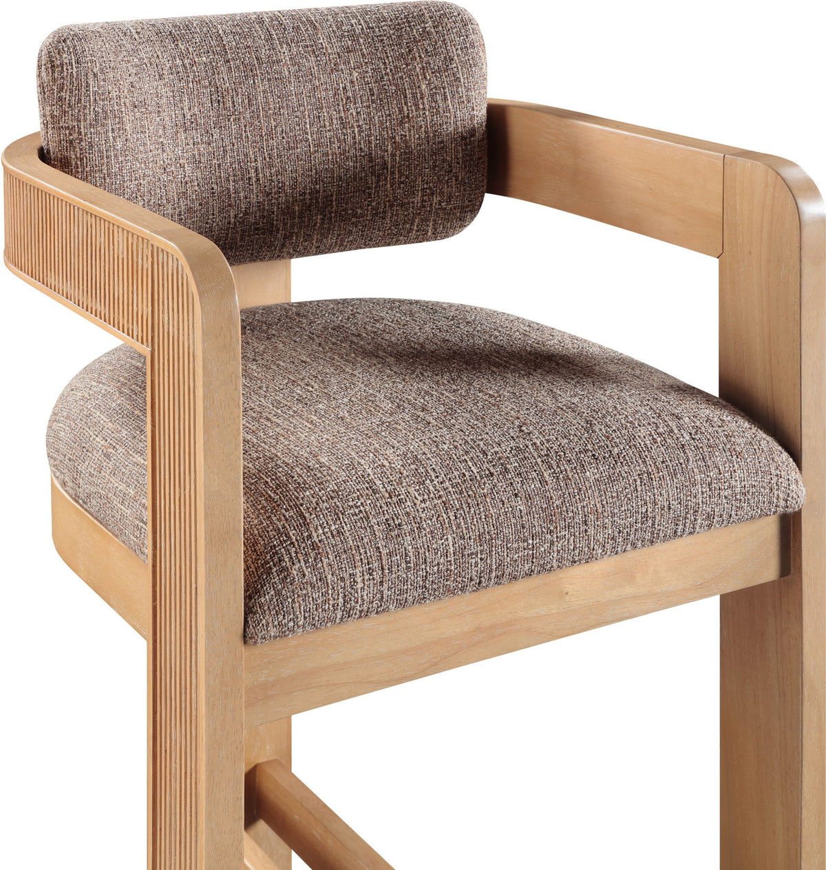 Sacha - Linen Stool With Natural Base