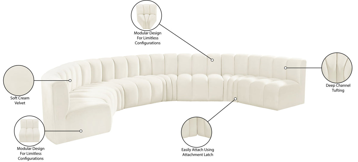 Arc - Velvet Modular U-Shaped Sectional