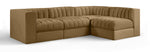 Rummi - Velvet Performance Fabric Upholstered 4 Piece Modular Sectional