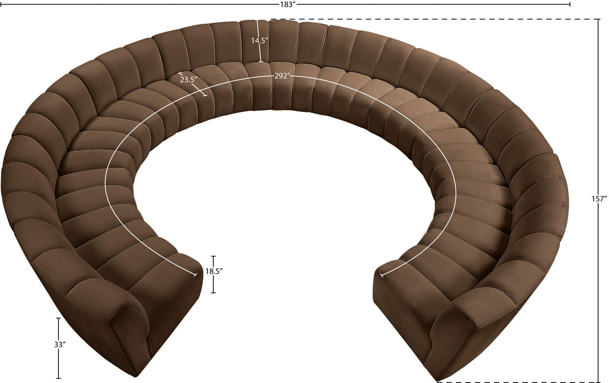 Infinity - 11 Piece Velvet Modular Sectional
