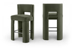 Zuno - Velvet Performance Fabric Upholstered Bar Stool (Set of 2)