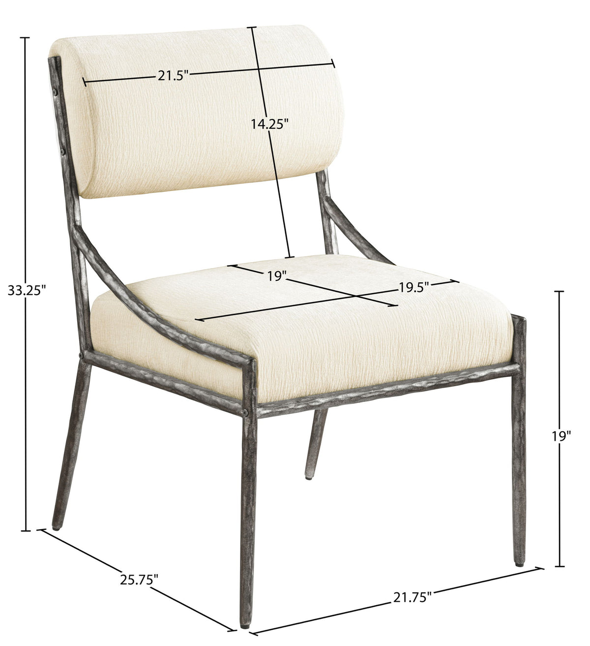 Bastille - Upholstered Dining Side Chair (Set of 2) - Silver Frame