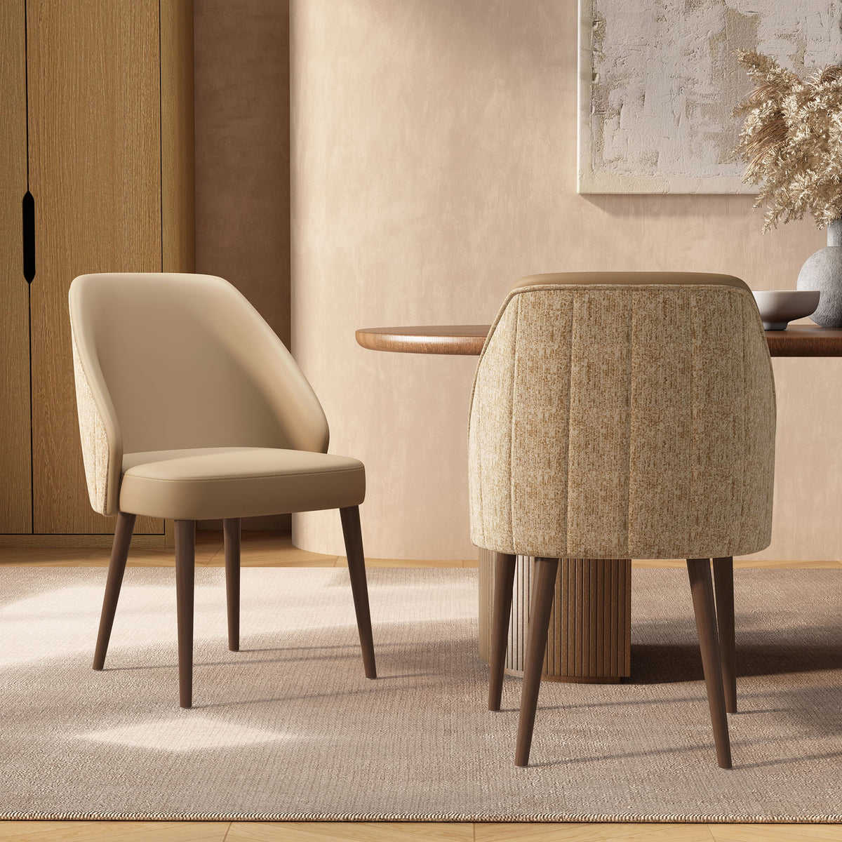 Manhattan Solace - Wood Upholstered Dining Side Chair (Set of 2)