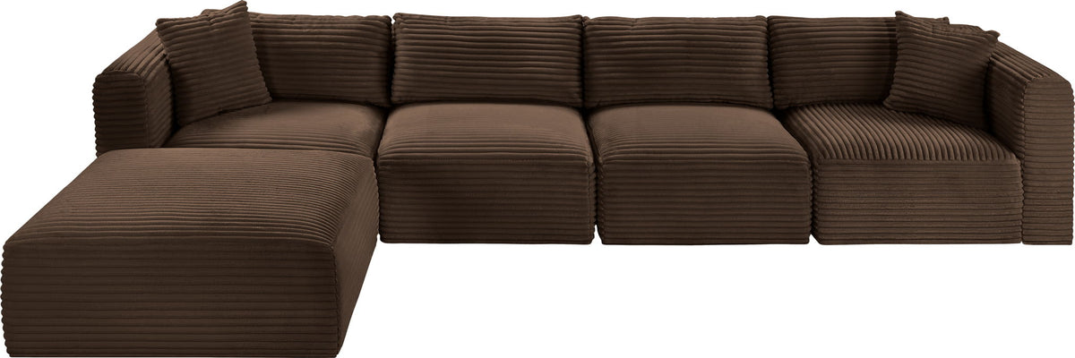 Shaggy - 5 Piece Modular Sectional With Ottoman