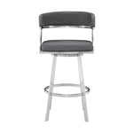 Saturn - Bar Height Bar Stool - Brushed Stainless Steel