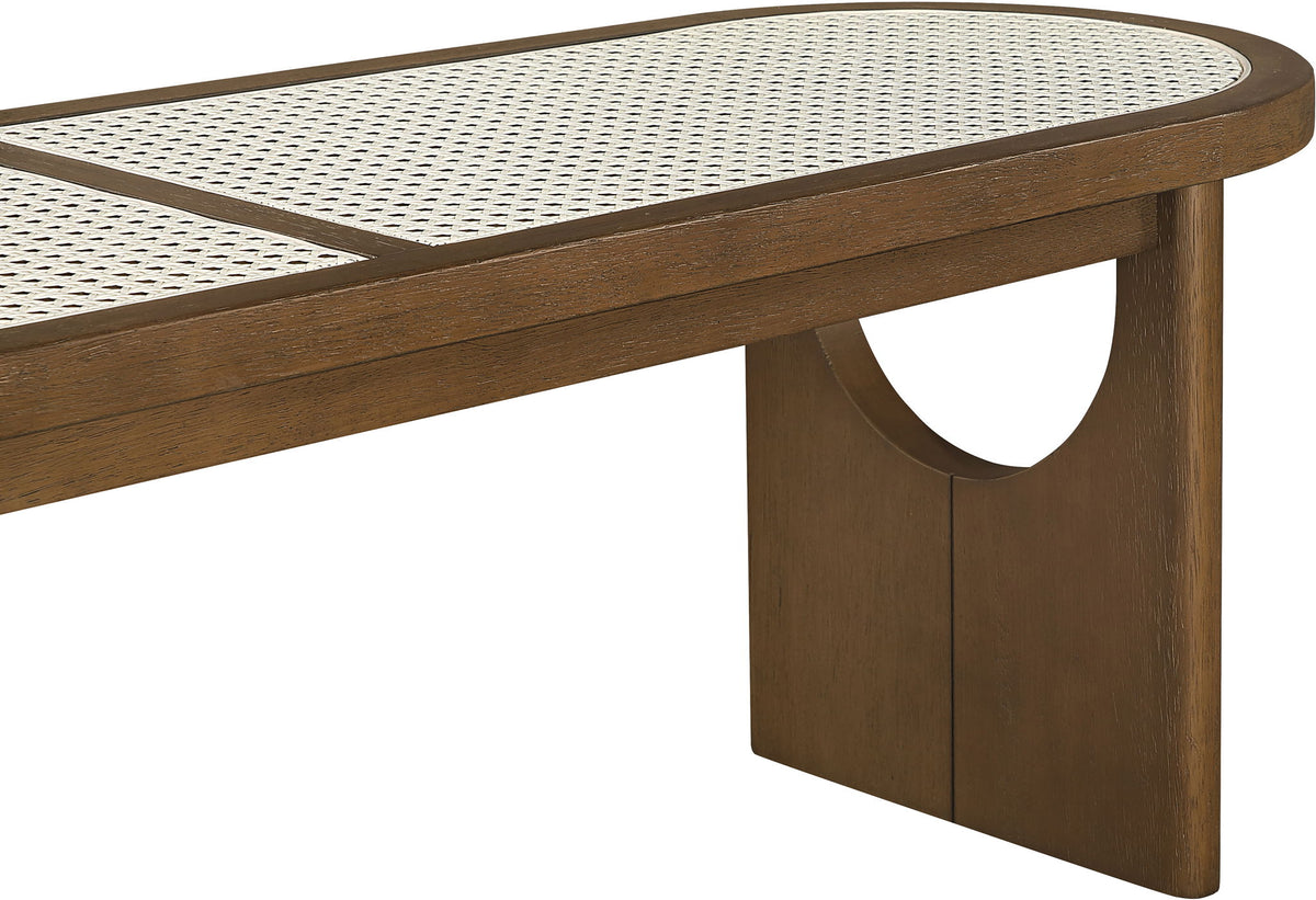 Canovia - Solid Wood And Faux Cane Bench
