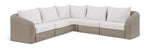 Seacrest - 123.25" Olefin Water Resistant Fabric And Wicker 5 Piece Outdoor Patio Modular Sectional
