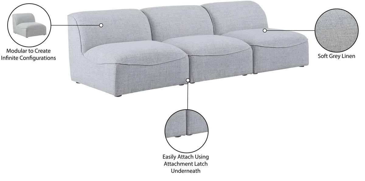 Miramar - 3 Seat Armless Modular Sofa