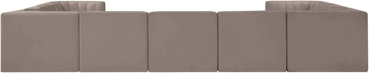 Rummi - Velvet Performance Fabric Upholstered 9 Piece Modular Sectional