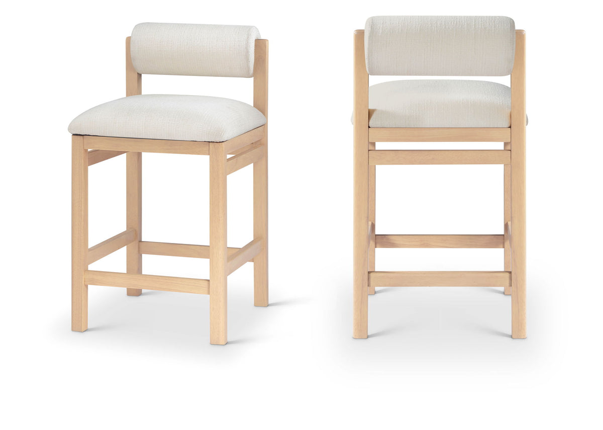 Roundhill - Fabric Counter Stool - Natural Frame