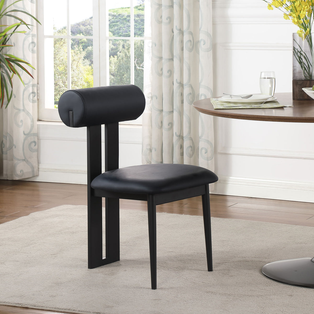 Dario - Faux Leather Dining Chair With Black Frame (Set of 2)