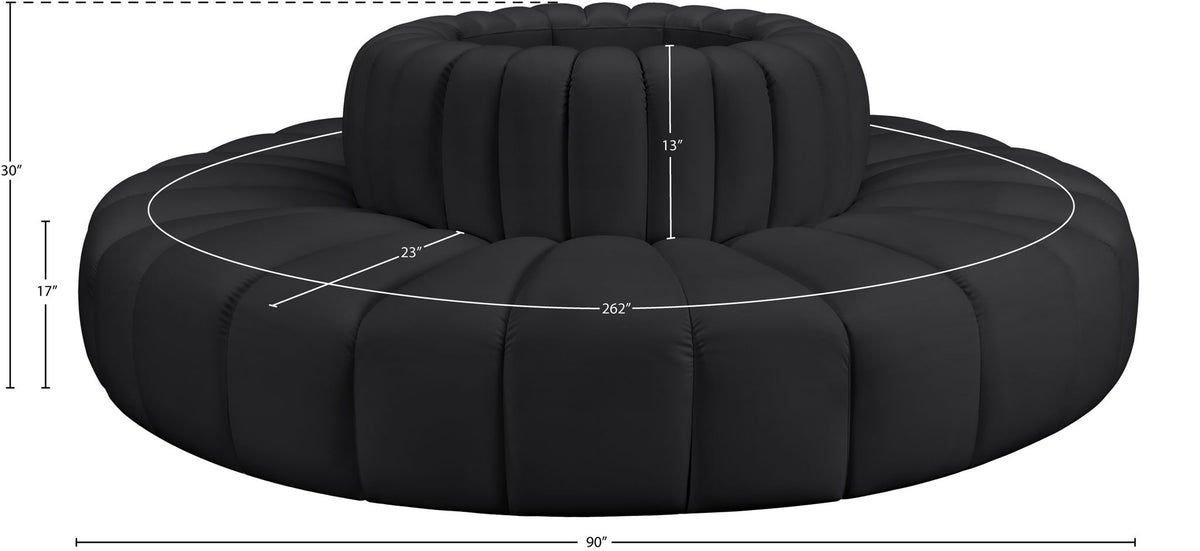 Arc - Faux Leather 8 Piece Round Modular Sofa