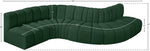Arc - Boucle Fabric 6 Piece Curved Modular Sofa