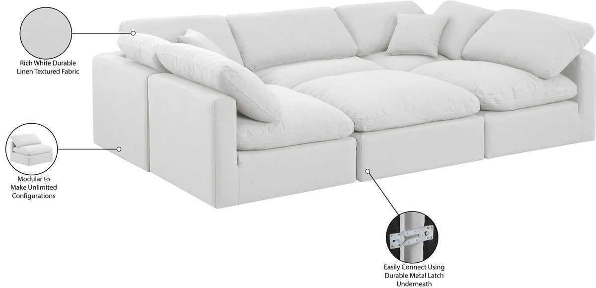 Indulge - Linen 6 Piece Modular Sectional - White