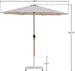 Fiji - Aluminum Patio Umbrella With Square White And Teak Base