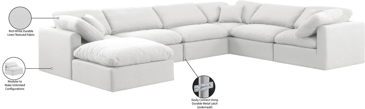 Indulge - Linen 7 Piece Modular Sectional - White