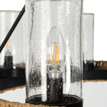 Palm Royal - 8 Light Indoor-Outdoor Chandelier - Black / Light Brown