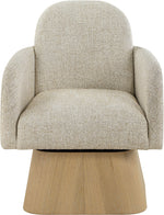 Marlowe - Linen Textured Fabric Upholstered Swivel Accent Chair - Stained Natural
