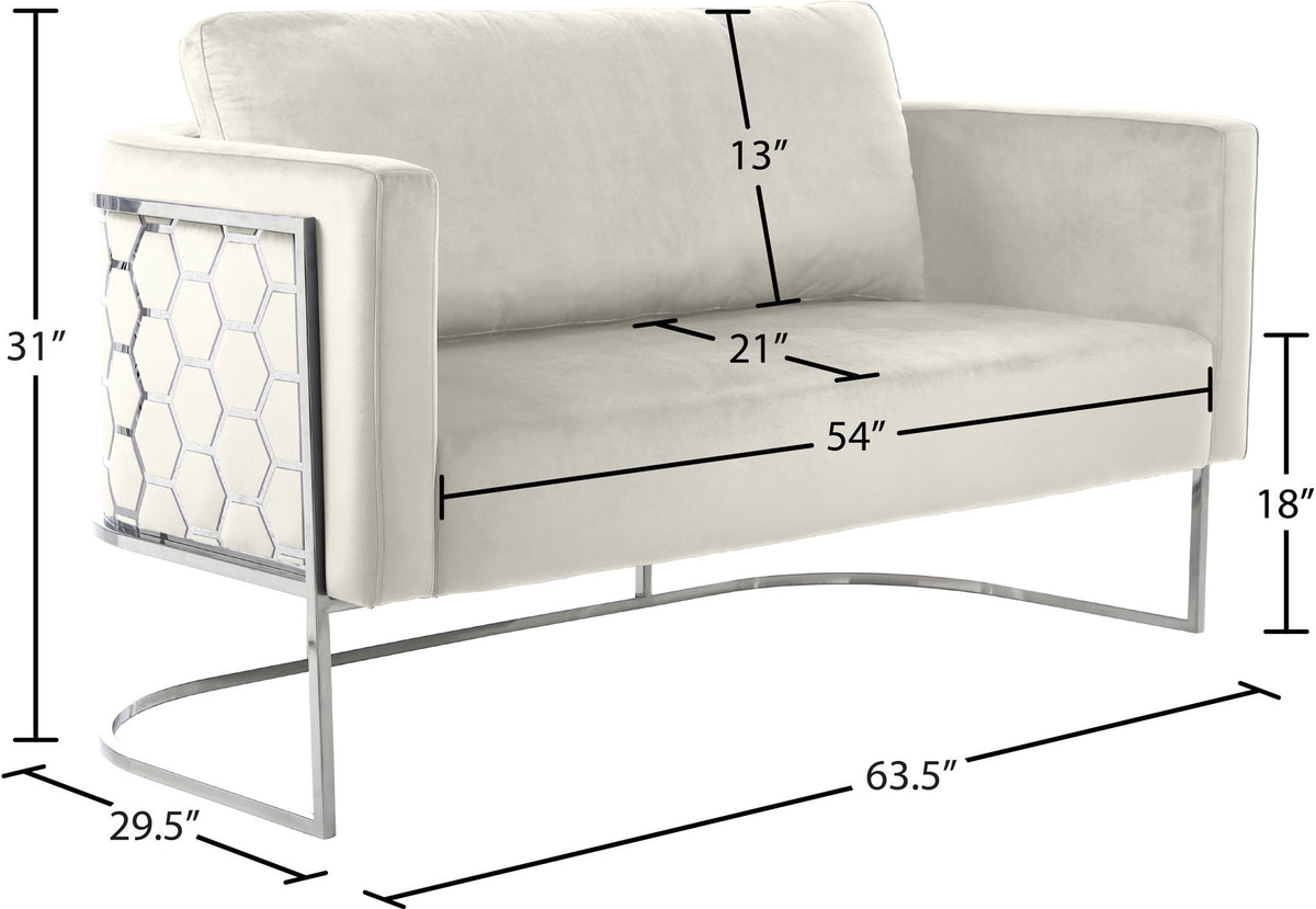 Casa - Loveseat with Chrome Legs