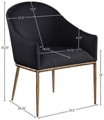 Ferro - Upholstered Dining Arm Chair With Brushed Gold Legs