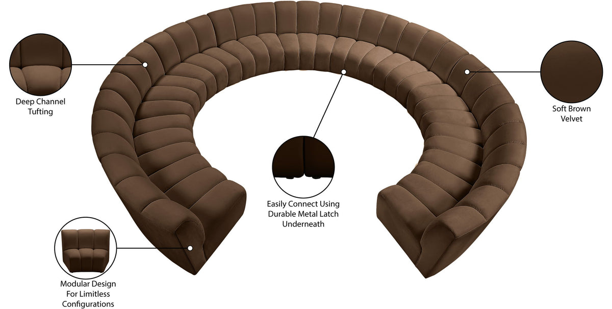 Infinity - 11 Piece Velvet Modular Sectional