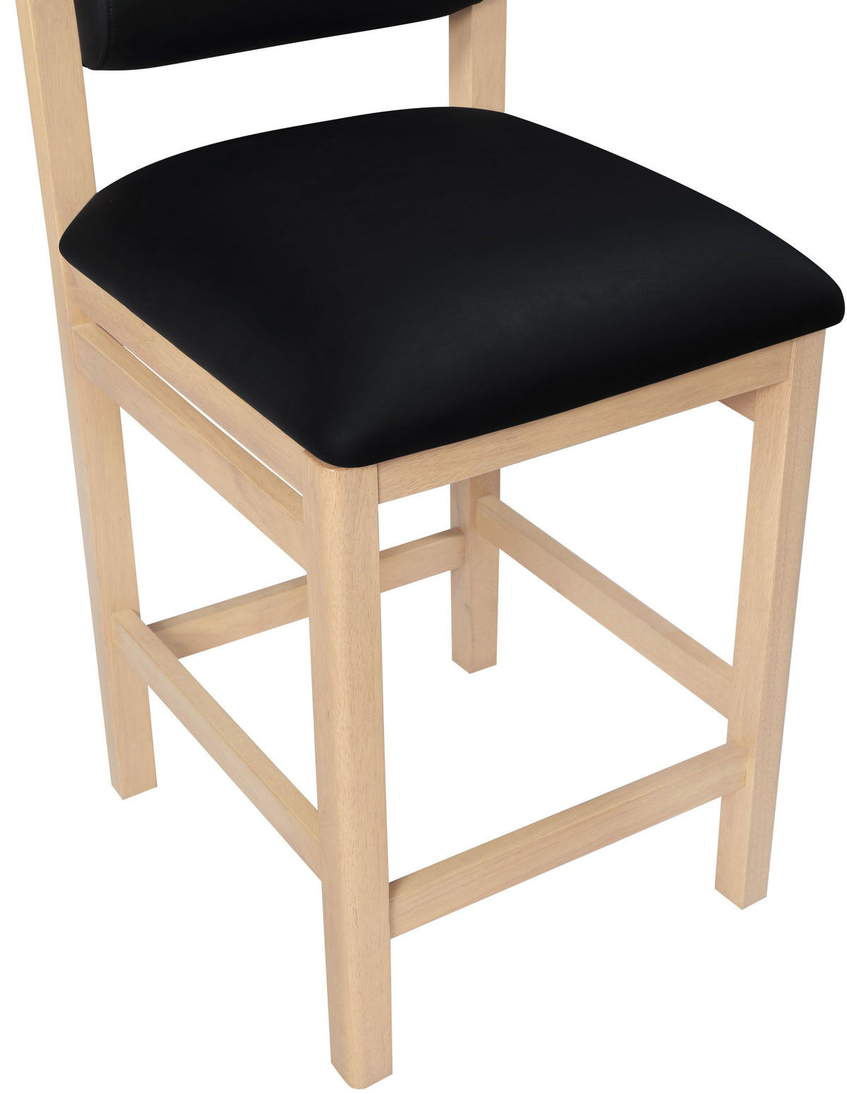Roundhill - Faux Leather Counter Stool - Natural Frame