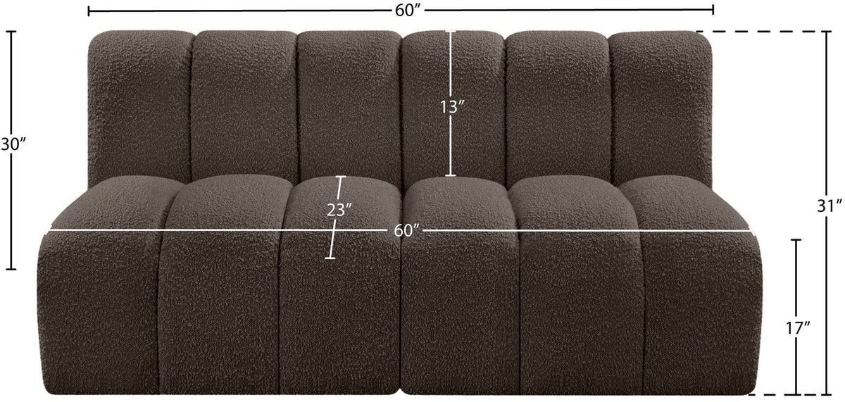 Arc - Boucle Fabric 2 Seats Modular Sofa