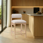 Roundhill - Fabric Counter Stool - Natural Frame
