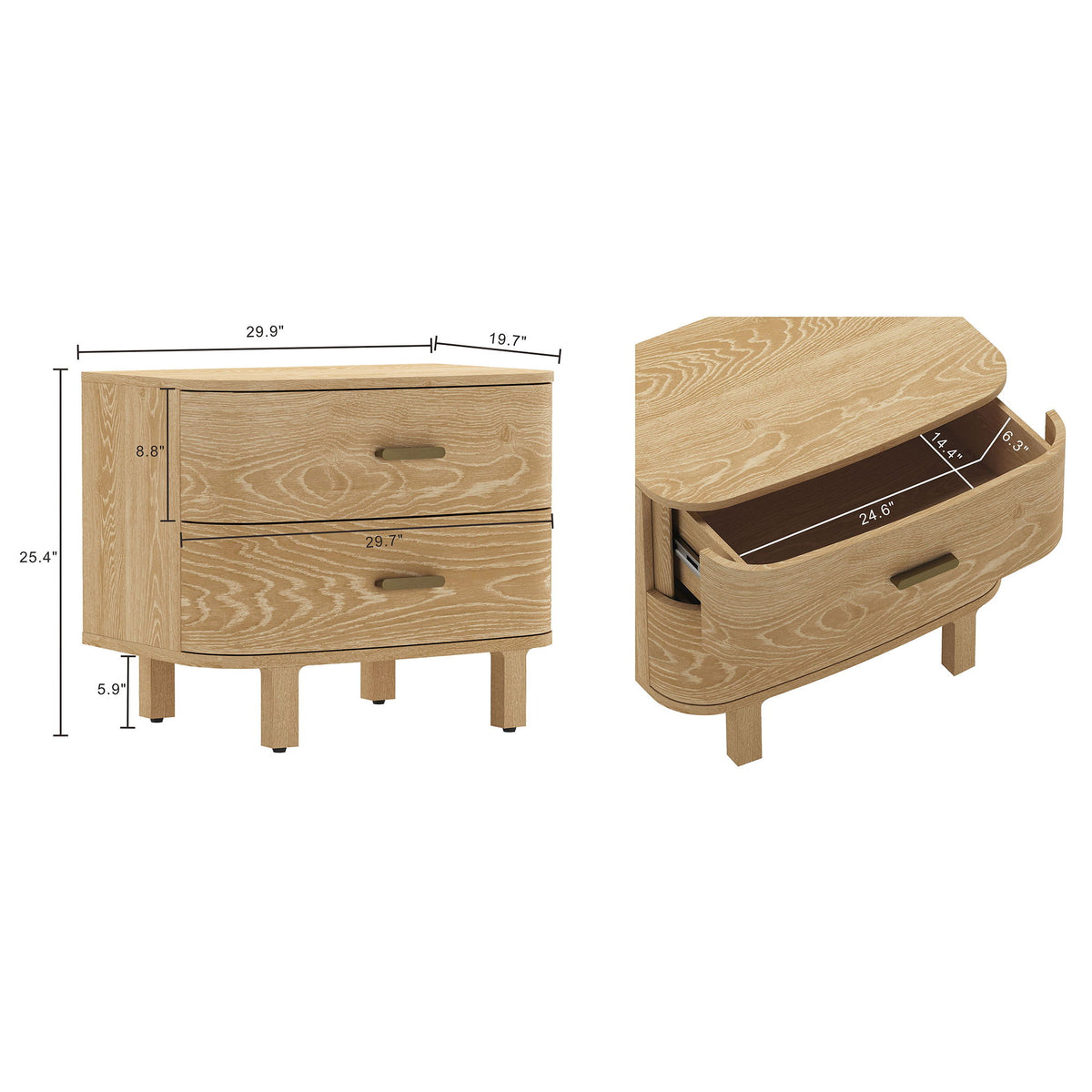 Manhattan Solara - Solid Wood Nightstand