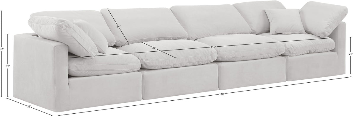 Indulge - Velvet 4 Seat Modular Sofa