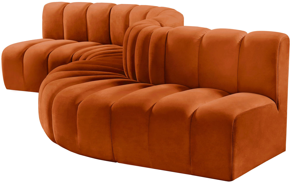 Arc - Velvet 6 Piece Curved Modular Sofa
