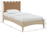 Santos - Vegan Leather Headboard And Wood Bed - Waxed Natural Frame