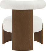 Calder - Linen Textured Fabric Upholstered Accent Chair - Painted Brown Base