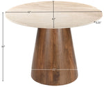 Liona - 42" Marble And Mango Wood Dining Table